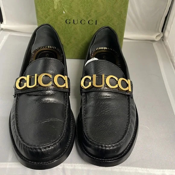 Pre Loved Gucci Betis Glamour Nero 700036 Loafer Black Mismatch size R39 & L38 - Picture 3 of 15